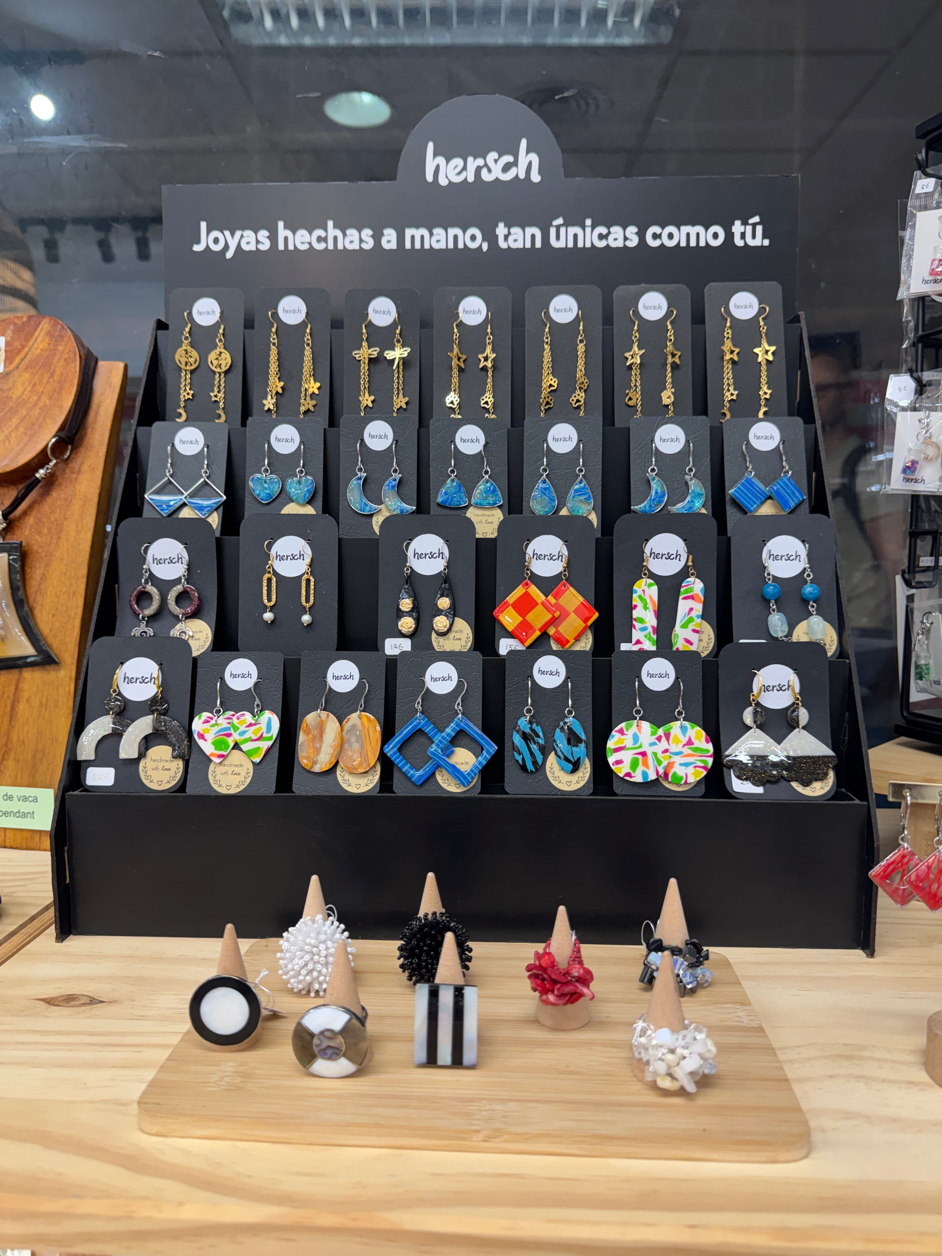 Hersch earrings and rings at the former Shop Mediteraneo display in 2025